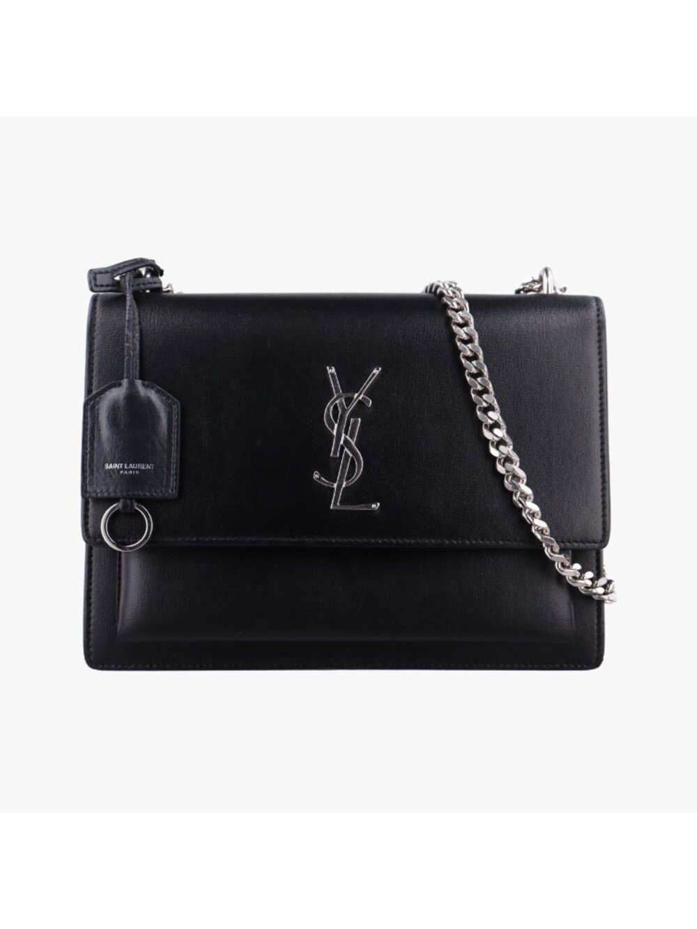 Saint Laurent Sunset Black Leather Shoulder Bag